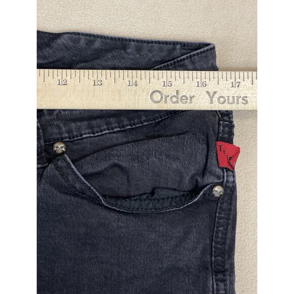 Tripp Nyc Jeans Womens 14R Black Skinny Slim Mid Rise Stretch Denim Punk Metal - Picture 5 of 10